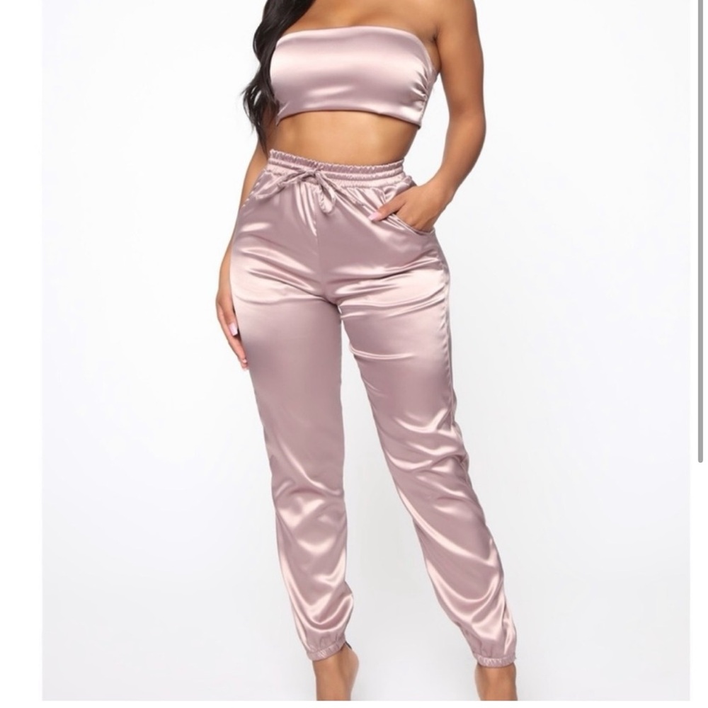 Satin Taupe Women's Joggers